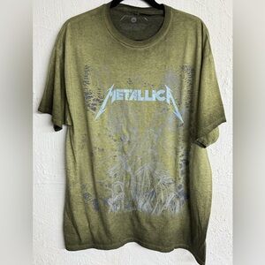 Metallica Band Logo Graphic “And Justice For All" T-Shirt Green Unisex Size XL